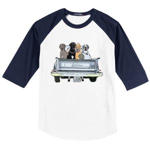 Great Dane Squad Pickup Truck Top For Men Large Dog Dad Baseball Sleeve Shirt