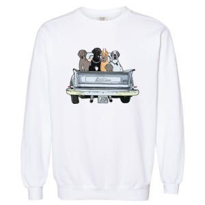 Great Dane Squad Pickup Truck Top For Men Large Dog Dad Garment-Dyed Sweatshirt