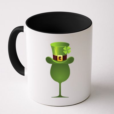 Green Drinking St. Patricks Shamrock Tophat Wine Graphic Mug
