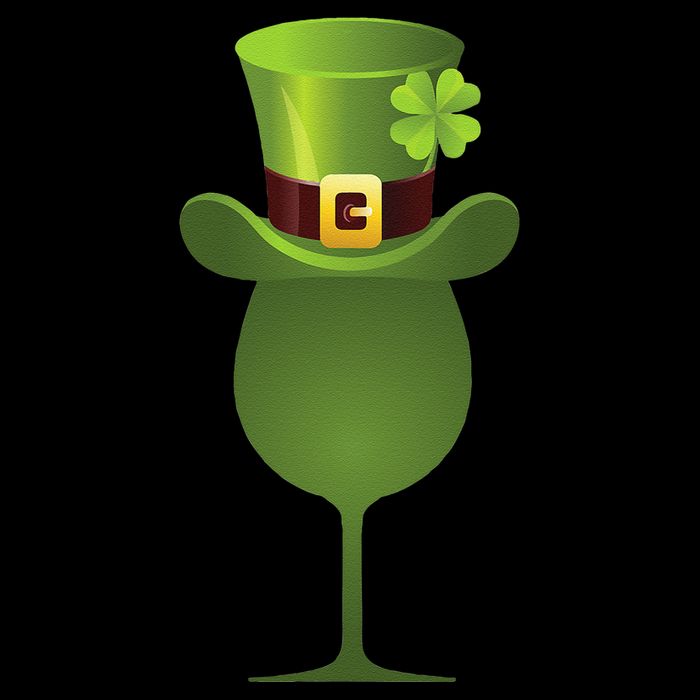 Green Drinking St. Patricks Shamrock Tophat Wine Graphic Cooling Performance Long Sleeve Crew