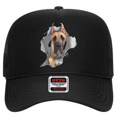 Great Dane Shirts Great Dane Lover Shirts Great Dane High Crown Mesh Back Trucker Hat