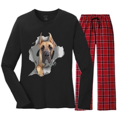 Great Dane Shirts Great Dane Lover Shirts Great Dane Women's Long Sleeve Flannel Pajama Set 