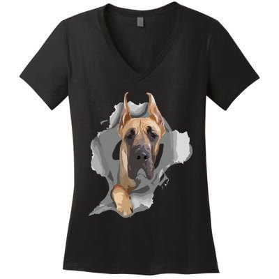 Great Dane Shirts Great Dane Lover Shirts Great Dane Women's V-Neck T-Shirt