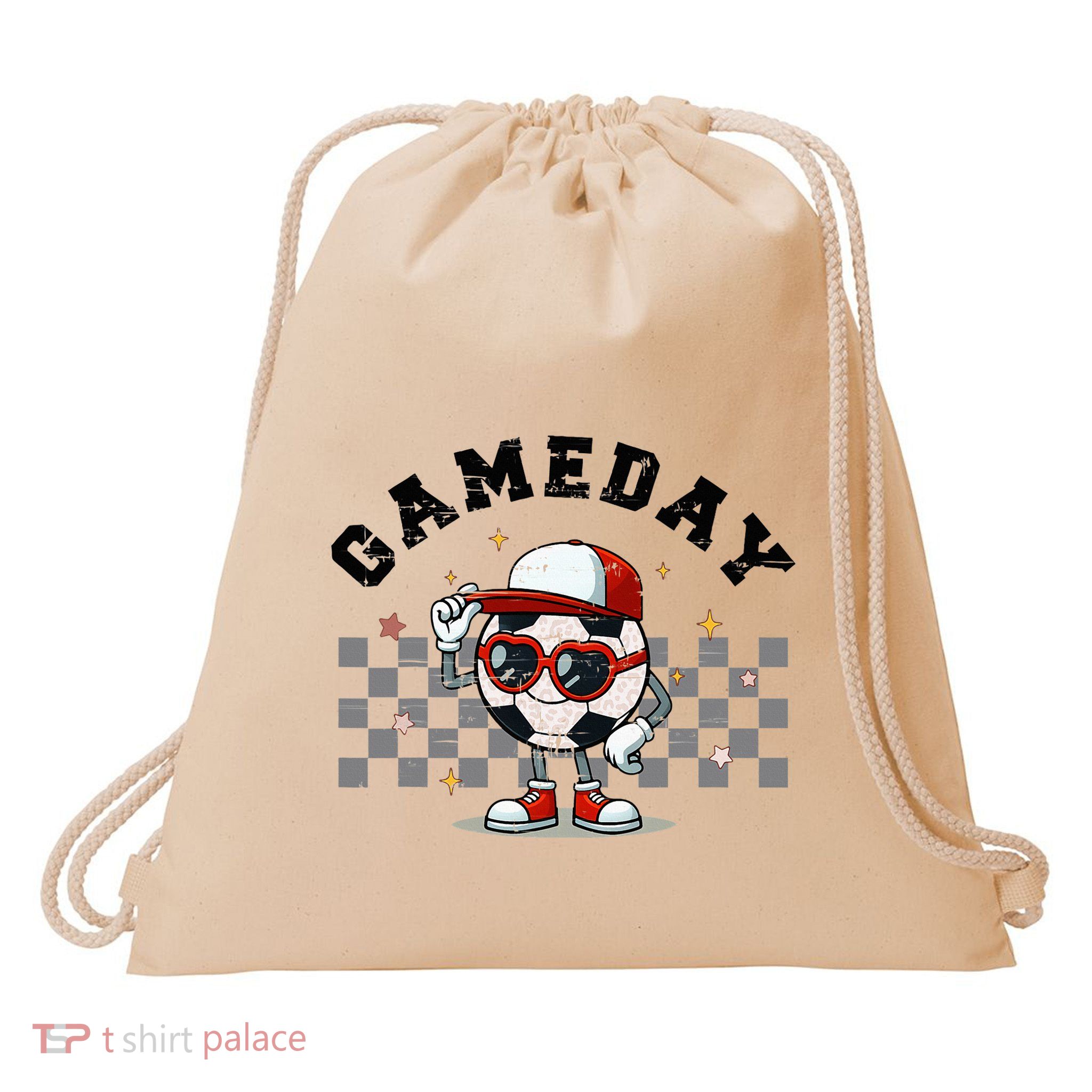 Game Day Soccer Funny Game Day Soccer Sport Lover Drawstring Bag