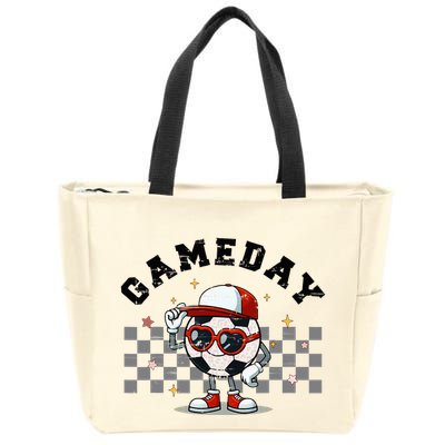 Game Day Soccer Funny Game Day Soccer Sport Lover Zip Tote Bag