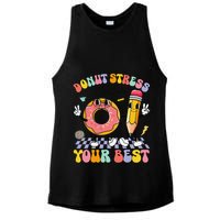 Groovy Donut Stress Just Do Your Best Test Testing Day Ladies PosiCharge Tri-Blend Wicking Tank