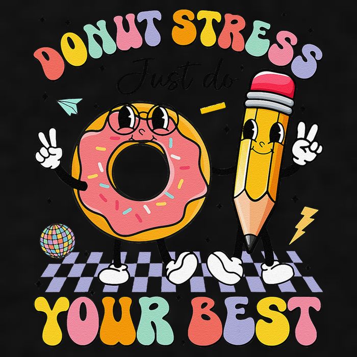 Groovy Donut Stress Just Do Your Best Test Testing Day Ladies PosiCharge Tri-Blend Wicking Tank
