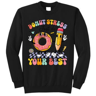Groovy Donut Stress Just Do Your Best Test Testing Day Sweatshirt