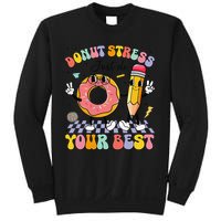 Groovy Donut Stress Just Do Your Best Test Testing Day Sweatshirt