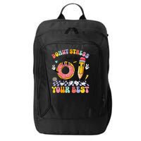 Groovy Donut Stress Just Do Your Best Test Testing Day City Backpack