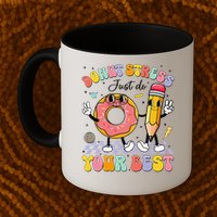 Groovy Donut Stress Just Do Your Best Test Testing Day Mug