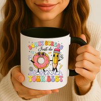Groovy Donut Stress Just Do Your Best Test Testing Day Mug