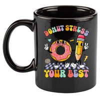 Groovy Donut Stress Just Do Your Best Test Testing Day 11oz C Handle Ceramic Mug