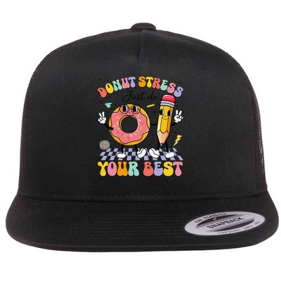 Groovy Donut Stress Just Do Your Best Test Testing Day Flatbill Hat