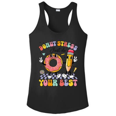 Groovy Donut Stress Just Do Your Best Test Testing Day Ladies PosiCharge Competitor Racerback Tank