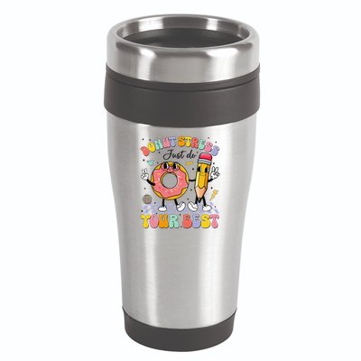 Groovy Donut Stress Just Do Your Best Test Testing Day 16oz Travel Tumbler