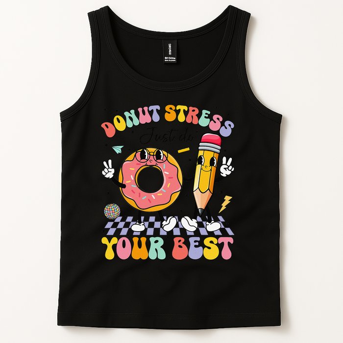 Groovy Donut Stress Just Do Your Best Test Testing Day Tank Top