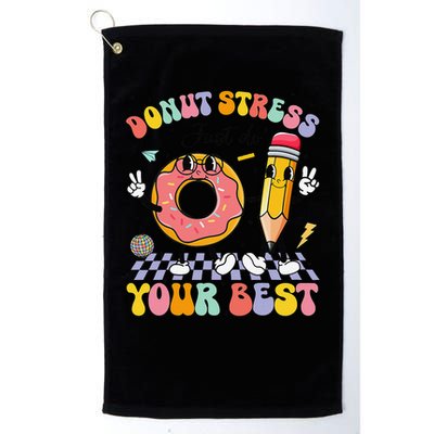 Groovy Donut Stress Just Do Your Best Test Testing Day Golf Towel