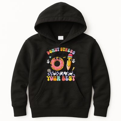 Groovy Donut Stress Just Do Your Best Test Testing Day Kids Hoodie