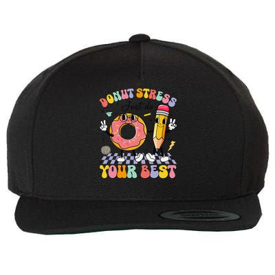 Groovy Donut Stress Just Do Your Best Test Testing Day Wool Snapback Cap