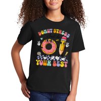 Groovy Donut Stress Just Do Your Best Test Testing Day Kids T-Shirt