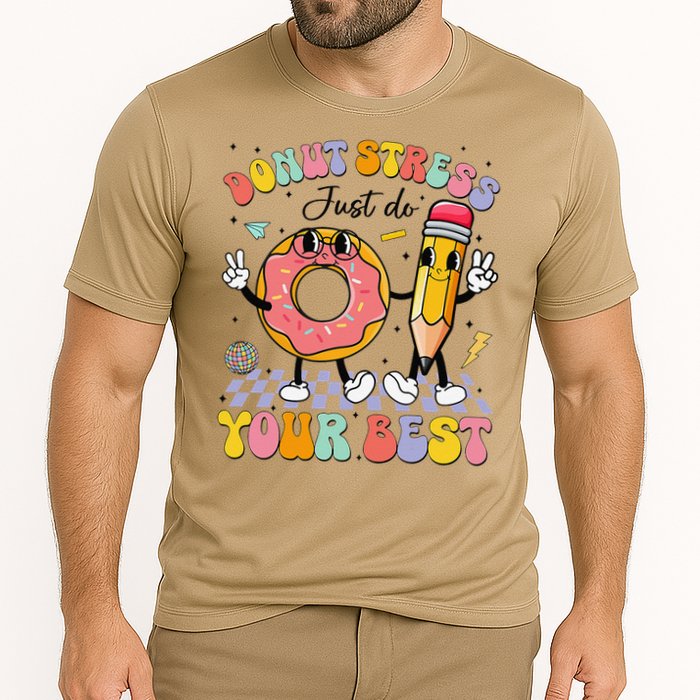 Groovy Donut Stress Just Do Your Best Test Testing Day Performance Shirt