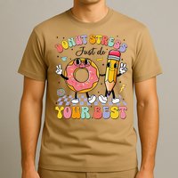 Groovy Donut Stress Just Do Your Best Test Testing Day T-Shirt