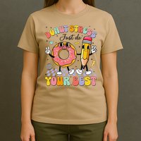 Groovy Donut Stress Just Do Your Best Test Testing Day T-Shirt