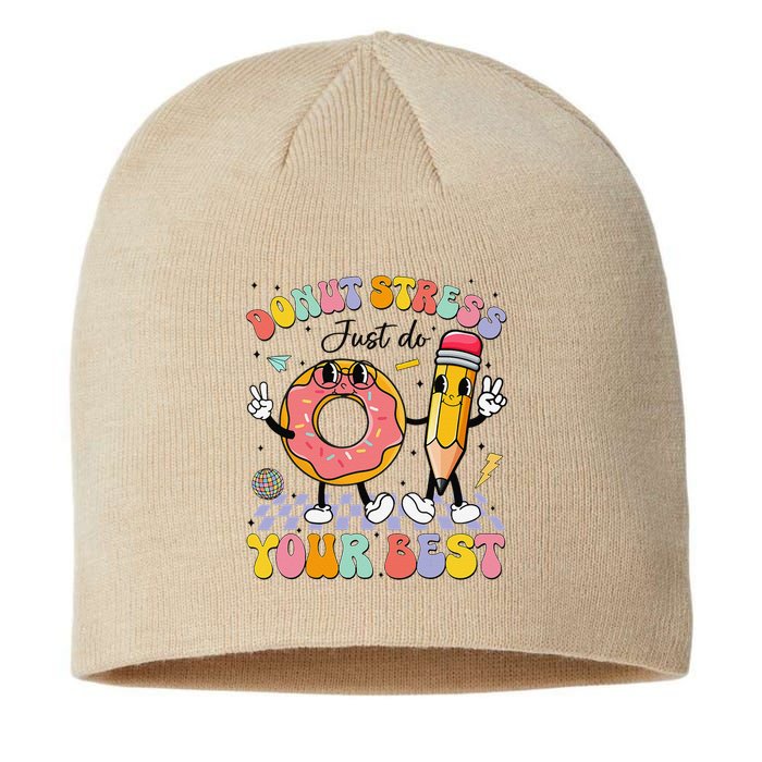 Groovy Donut Stress Just Do Your Best Test Testing Day Sustainable Beanie