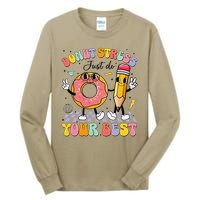 Groovy Donut Stress Just Do Your Best Test Testing Day Tall Long Sleeve T-Shirt