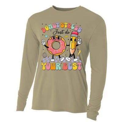 Groovy Donut Stress Just Do Your Best Test Testing Day Cooling Performance Long Sleeve Crew