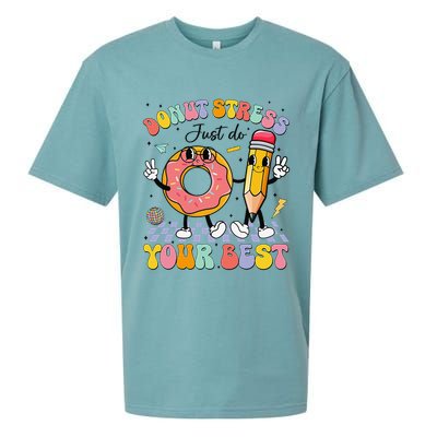 Groovy Donut Stress Just Do Your Best Test Testing Day Sueded Cloud Jersey T-Shirt