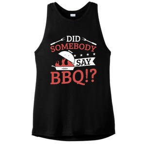 Griller Did Somebody Say Bbq? Barbecue Smoker Bbq Gift Ladies PosiCharge Tri-Blend Wicking Tank