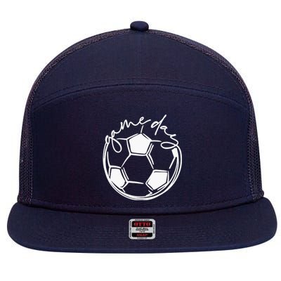 Game Day, Sports Parent, Soccer Mom 7 Panel Mesh Trucker Snapback Hat