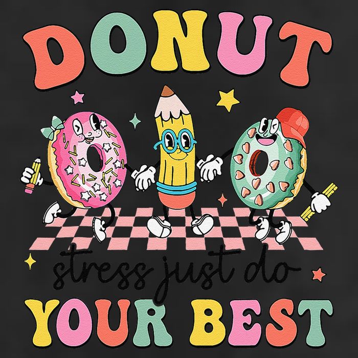 Groovy Donut Stress Just Do Your Best Testing Day Teachers Trucker Hat