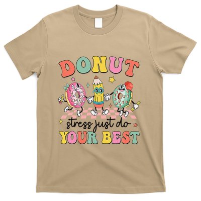 Groovy Donut Stress Just Do Your Best Testing Day Teachers T-Shirt
