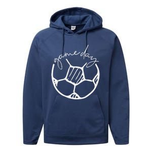 Game Day Soccer Ball Sports Game Ball Lover Performance Fleece Hoodie