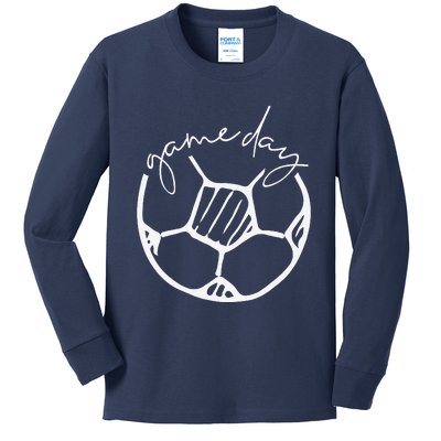 Game Day Soccer Ball Sports Game Ball Lover Kids Long Sleeve Shirt