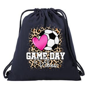 Game Day Soccer Leopard Print Soccer Drawstring Bag