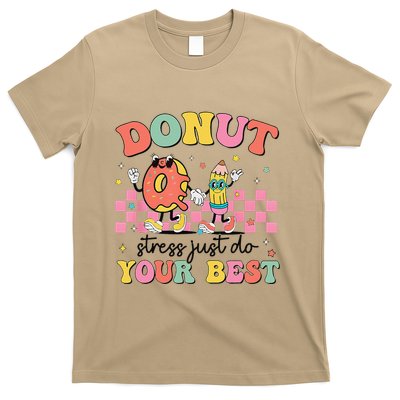 Groovy Donut Stress Just Do Your Best Testing Day Teachers T-Shirt
