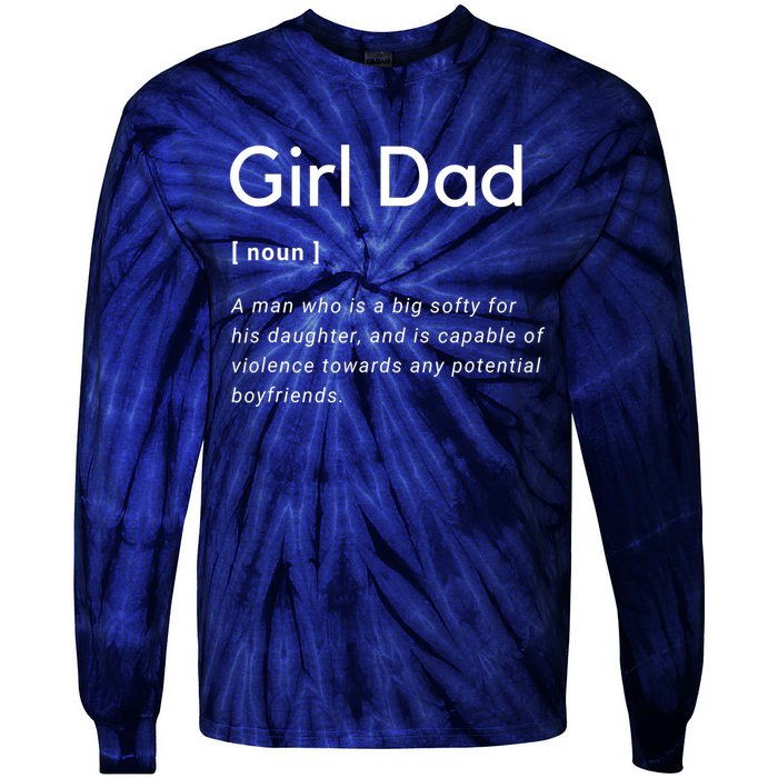 Girl Dad Shirt For Men Fathers Day Gift From Wife Baby Girl Tie-Dye Long Sleeve Shirt