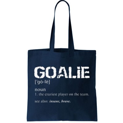 Goalie Definition Soccer Goalie Tote Bag