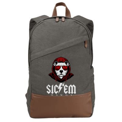 Game Day Sic Em Bulldog Cotton Canvas Backpack