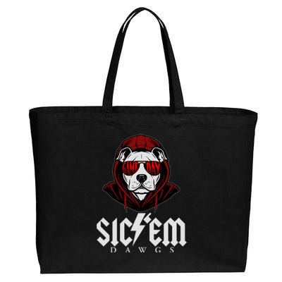 Game Day Sic Em Bulldog Cotton Canvas Jumbo Tote