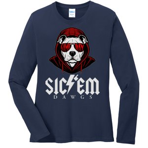 Game Day Sic Em Bulldog Ladies Long Sleeve Shirt