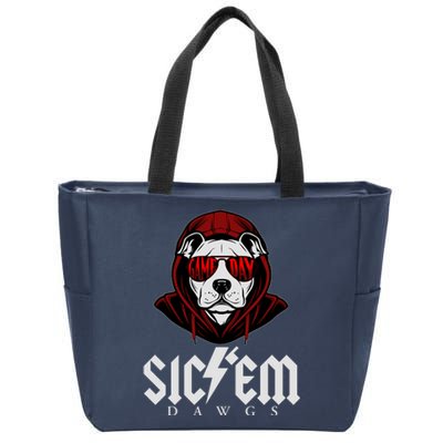 Game Day Sic Em Bulldog Zip Tote Bag