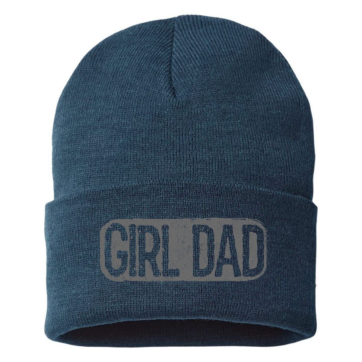 Girl Dad Shirt Vintage Proud Father Of Girl Dad Father's Day Sustainable Knit Beanie