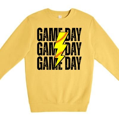 Game Day Softball Sport Vintage Premium Crewneck Sweatshirt