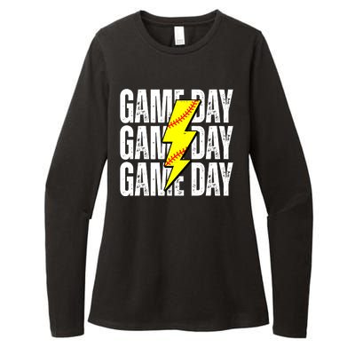 Game Day Softball Sport Vintage Womens CVC Long Sleeve Shirt