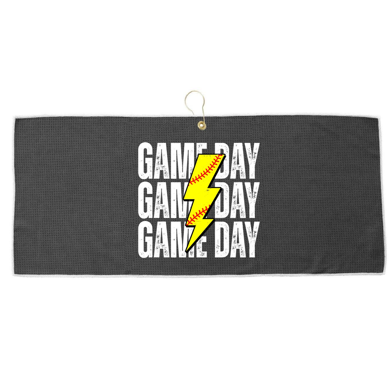 Game Day Softball Sport Vintage Large Microfiber Waffle Golf Towel